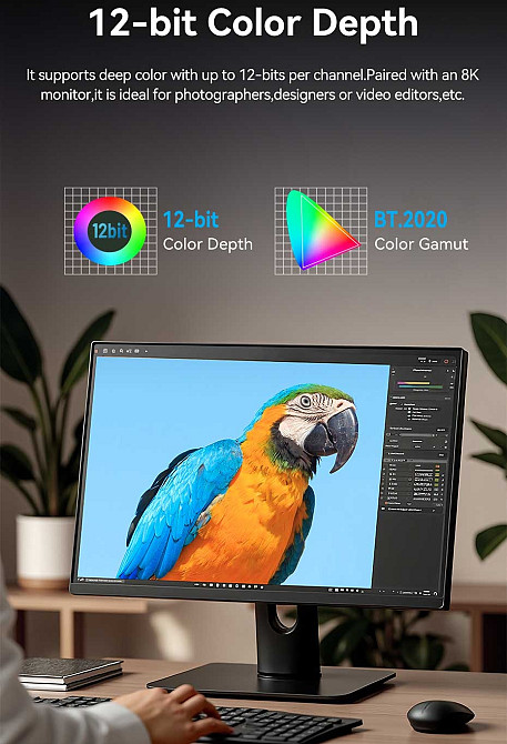 Кабель HDMI M - Mini M, 1.0 м, V2.1 8K 60Гц Aluminum Alloy Type Green Vention Винница - изображение 6