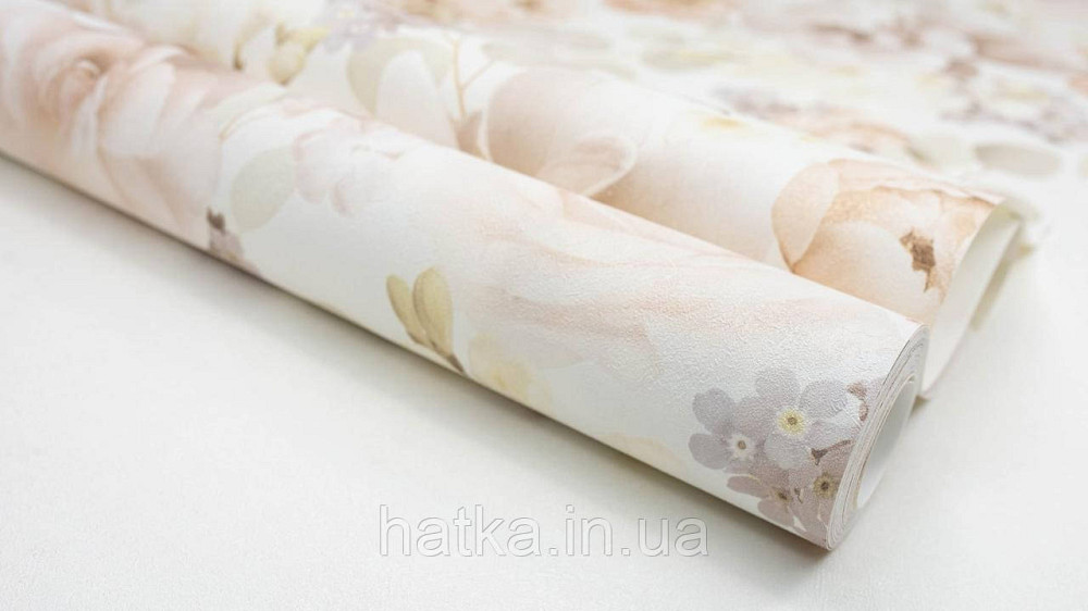 Шпалери вінілові на флізеліні гарячого тиснення Sintra Atmosphere квіти троянди коричневі беж жовті білі 512210 Київ - фото 7