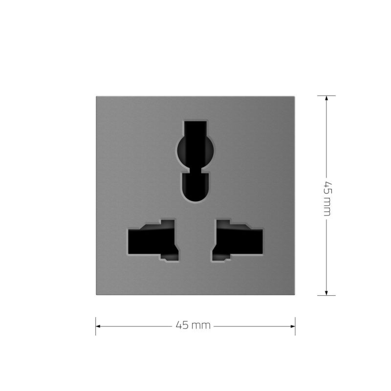 LIVOLO Універсальна розетка LIVOLO 12-в-1, з заземленням і шторками, сіра, 16А 250В, модуль (VL Коломия - фото 7