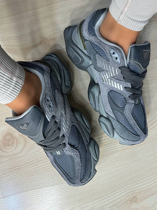 Кросівки жіночі і чоловічі NB 9060-5 замша з сіткою потерті унісекс сірі, 37, 23,5 см Київ - фото 13