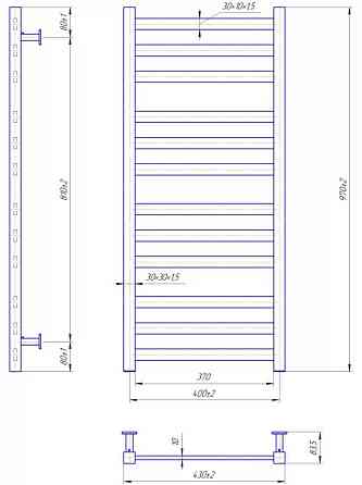 Водяной полотенцесушитель Mario INOX Чикаго 970х430/400 Киев