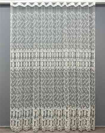 Тюль VR-Textil 1854т Фатин с вышивкой Корд Молочный 300х270 см (40-208) Киев