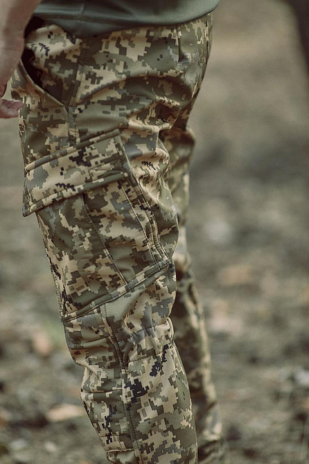 Армейская пиксельная мужская демисезонная форма soft shell на флисе и молнией для вентиляции подмышек Львов - изображение 5