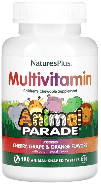 Витамины для детей Nature's Plus Animal Parade Children's Multi-Vitamin 180 таб Фрукты Киев - изображение 1