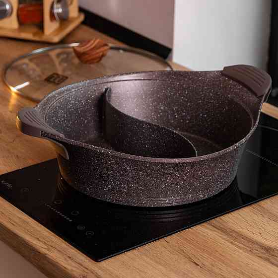 MGC Алюмінієва каструля Ø 30 см, мармурове антипригарне покриття, кавовий MGC HP-4-413CO Коломыя