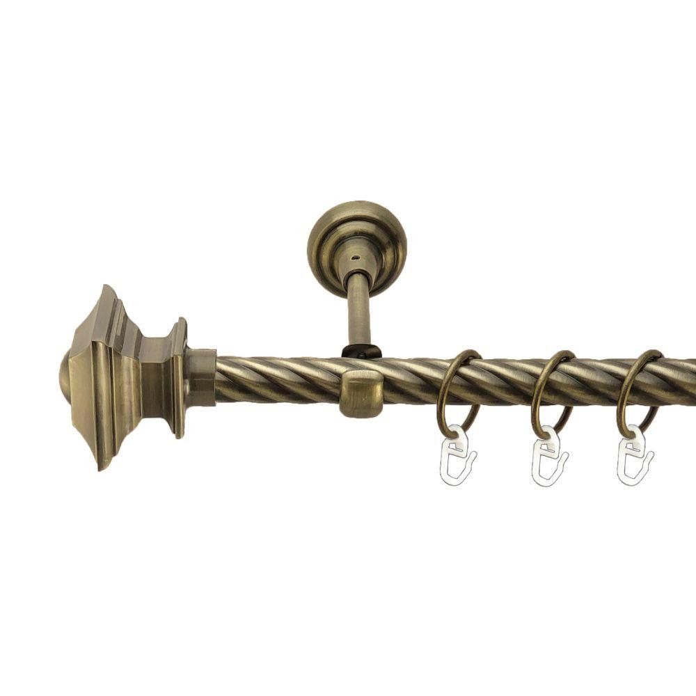 Карниз Orvit Борджеза металевий однорядний відкритий скручена труба кільце металеве Антик 19 мм 240 см (00-00017127) Львів - фото 1