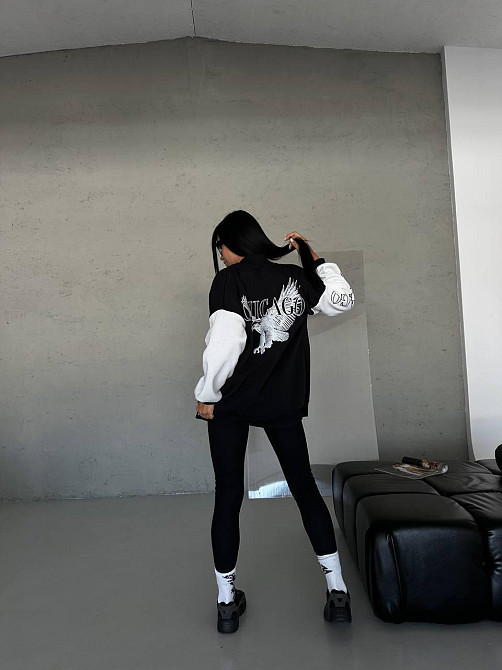 Женский теплый прогулочный костюм: бомбер и лосины трехнить на флисе + рубчик Одесса - изображение 4