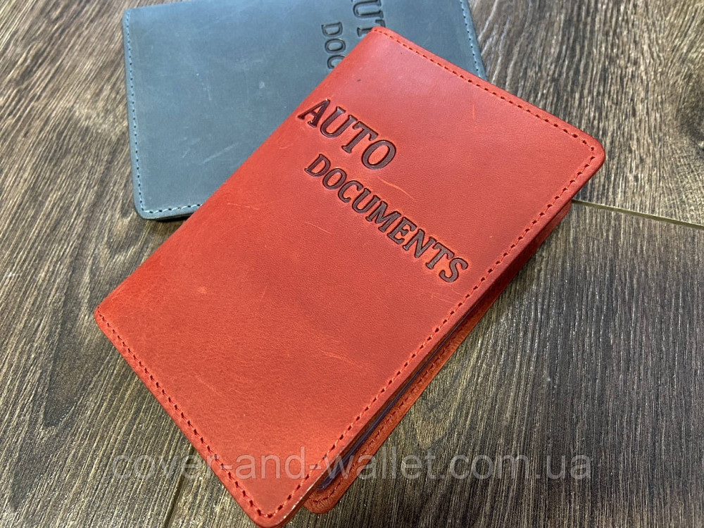 Жіноча червона шкіряна обкладинка для водійських документів ST Leather Київ - фото 1
