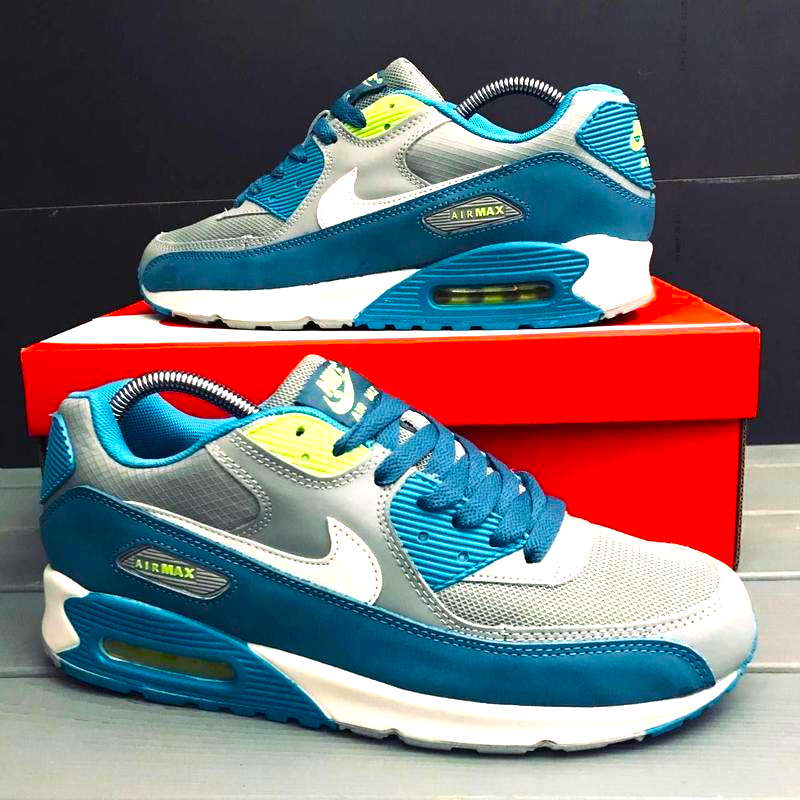 Мужские Серые Кроссовки Nike Air Max 90 Синие Найк (размеры: 42,43,44,45,46) Видео Обзор Днепр - изображение 2