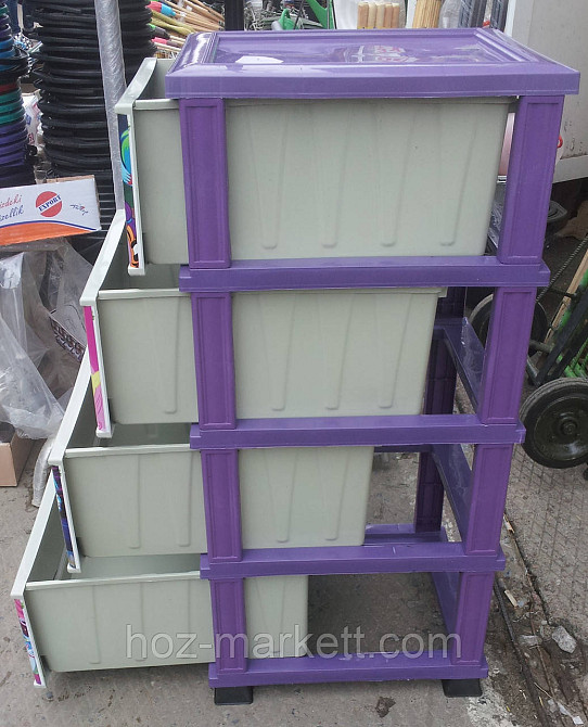 Комод пластиковий Ейфелева вежа на 4 ящики фіолетова Туреччина Харків - фото 9