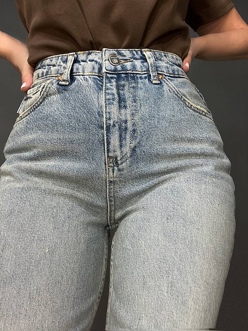 Джинси жіночі Mikaletta 3249-13254 MOM RELAX jeans банани висока посадка стрейчеві блакитні , блакитний, З4, 34, 100 см, 126 см Київ - фото 14