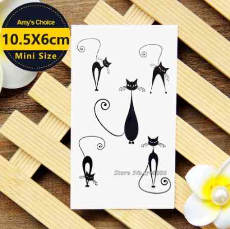 Тимчасове тату Кішки 10 на 6 см чорний Київ