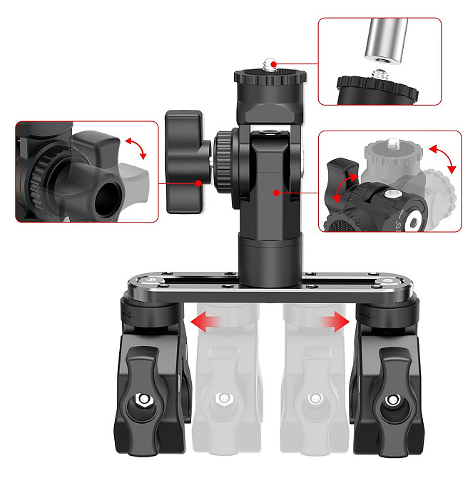 Кріплення для Insta360 на мотоцикл баггі квадроцикл подвійний краб AC Prof AL-51 Київ - фото 4