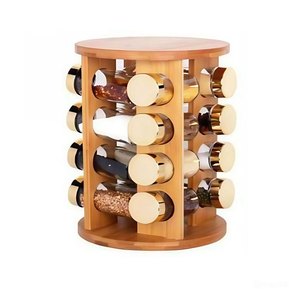 Набір для спецій на дерев'яній підставці 16 скляних ємностей для приправ HP-1367 Київ - фото 1