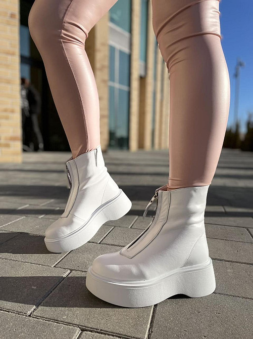 Черевики жіночі ARLEN білі натуральна шкіра зима висота 17см (4908) Коломыя - изображение 3