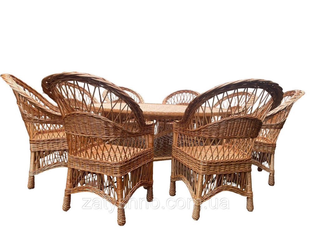 Меблі плетені з великим столом круглим Київ - фото 7