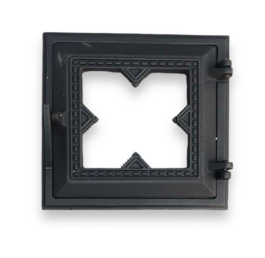 Дверца чугунная топочная 25х26 см с стеклом 