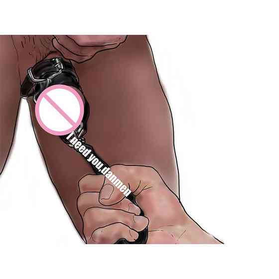 Фіксатор на пеніс із повідцем для БДСМ - Чорний - Садо-мазо Вінниця