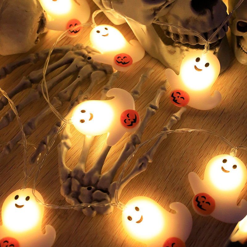 Гірлянда Хелловін Привиди з гарбузами 150 см 10 led 6 на 6 см білий Київ - фото 7