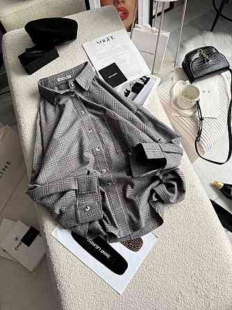 Жіноча трендова сорочка в карту батал турецька фланель Сірий Одеса