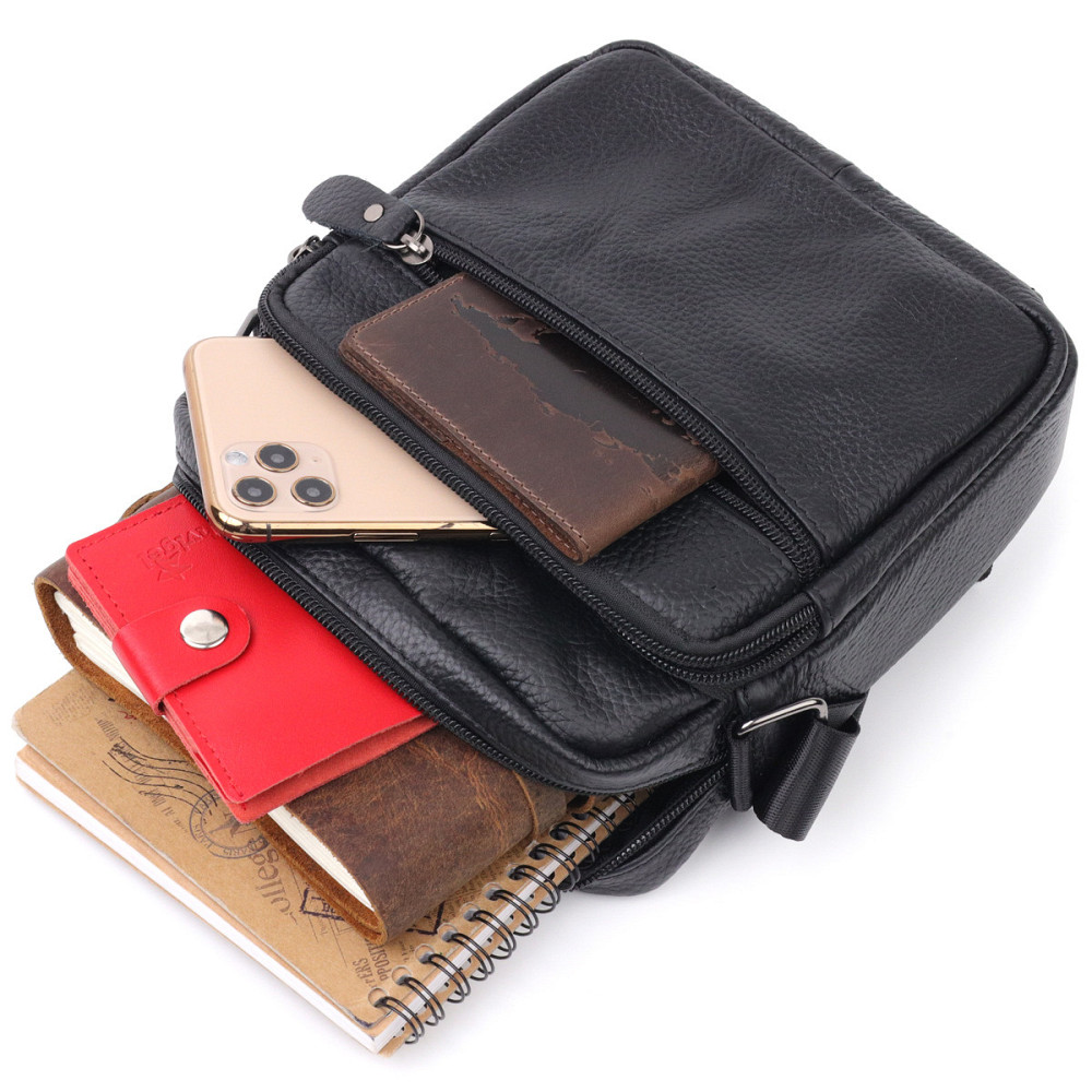 Сумка мужская Vintage 20678 кожаная Черный Киев - изображение 5