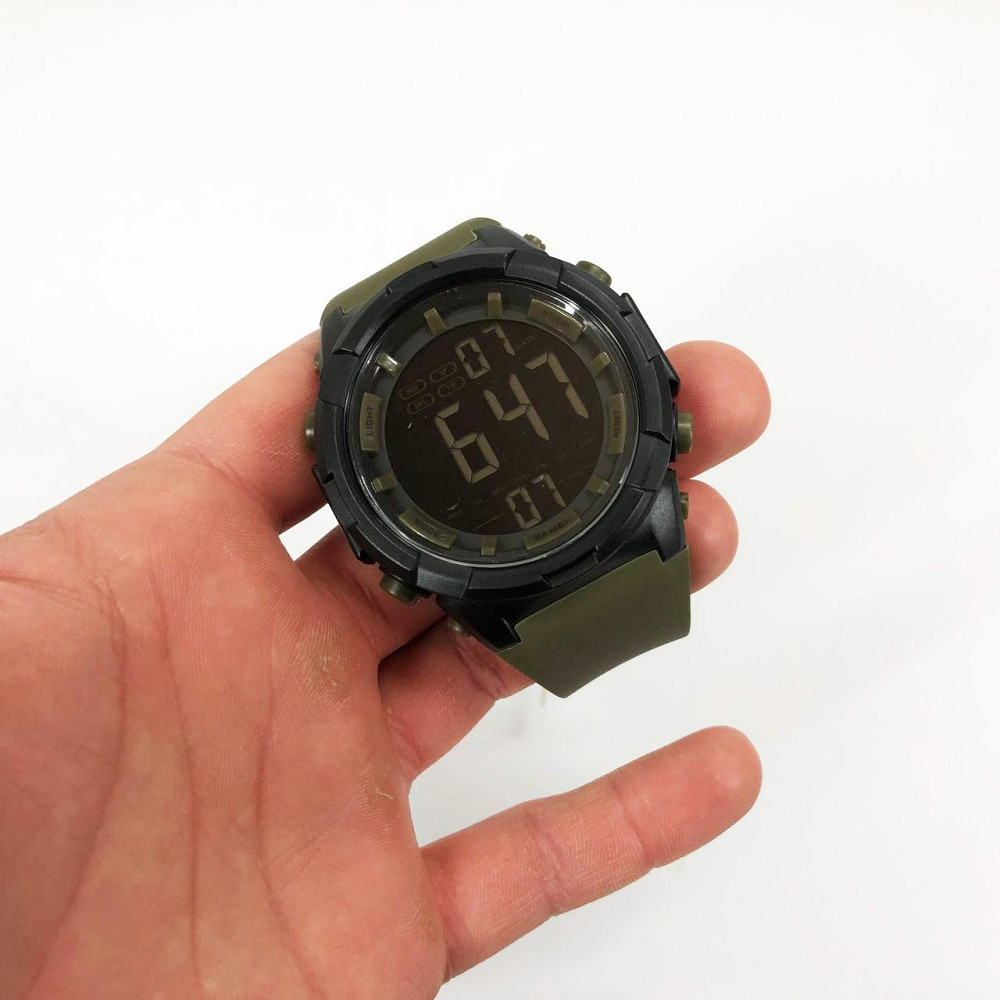 Мужские армейские водостойкие тактические часы SKMEI 1845AG ARMY GREEN, AJ-364 Водонепроницаемое часы Киев - изображение 3