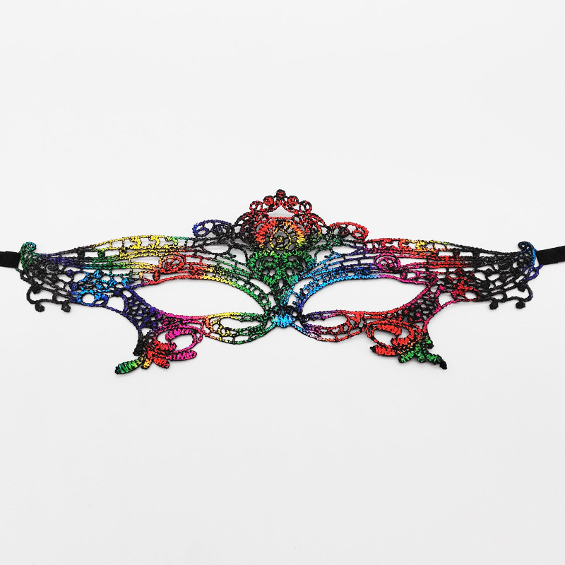 Маска карнавальна мереживна на зав`язках one size різнобарвний Київ - фото 1