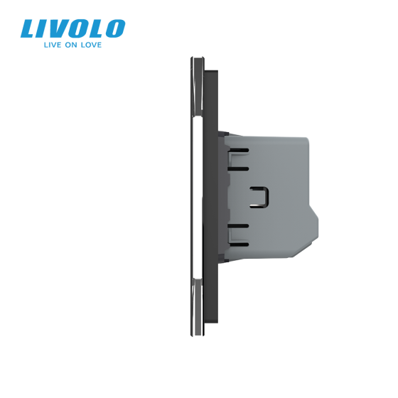 Сенсорний вимикач 4 сенсора (2-2) LIVOLO чорний матовий скляний Коломия