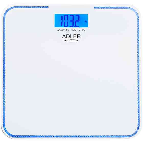 Ваги напольні Adler AD 8183 white електронні/ 180кг/ 2хААА автовимкнення/ синя підсвітка Винница