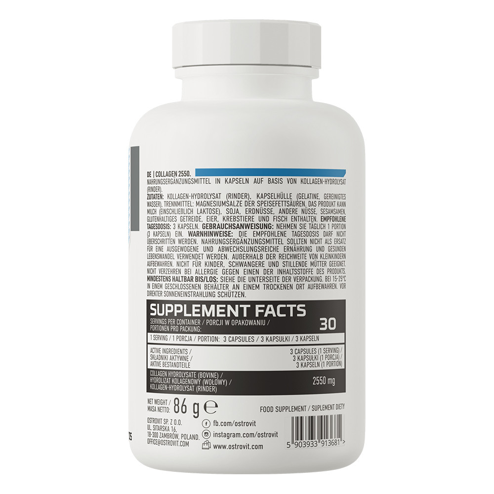 Колаген Ostrovit Collagen 2550 mg 90 caps Луцьк - фото 2