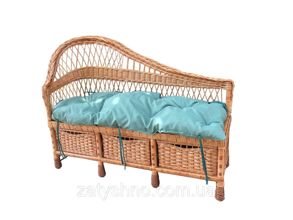 Диван плетеный с шухлядами и подушкой Киев - изображение 1