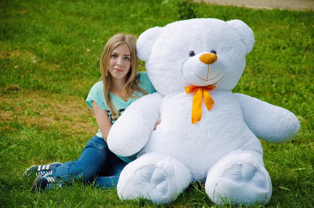 Плюшевий ведмедик М'яка іграшка Ветли 160 см Білий Тернопіль - фото 3