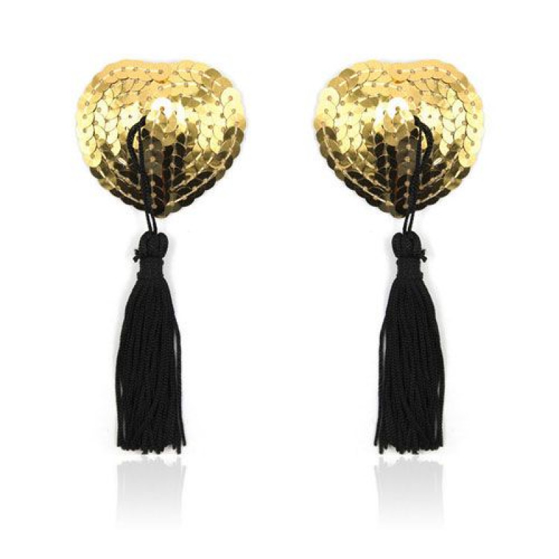 Пестіси Heart shine nipples tassels (oro) Sex Aura Київ - фото 1