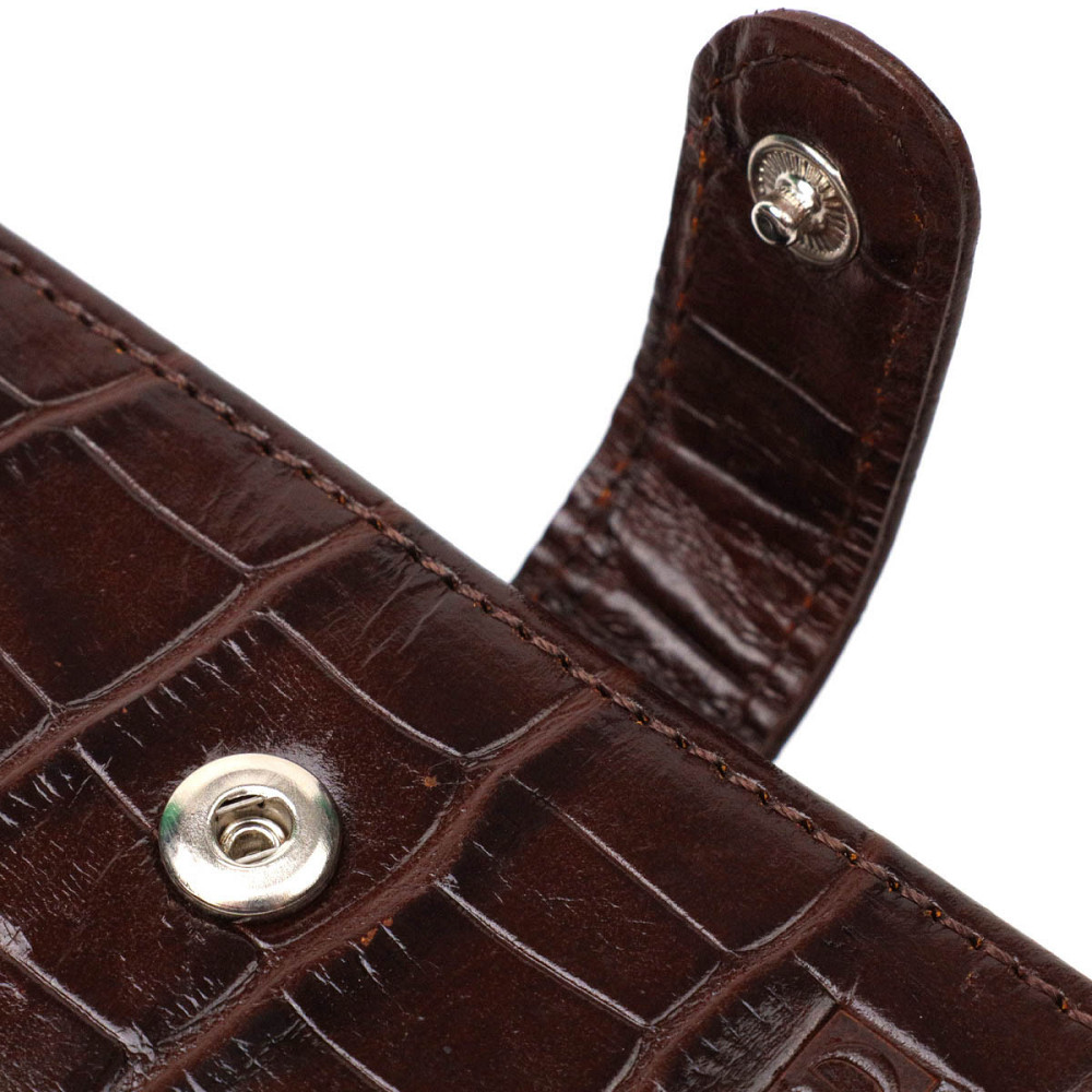 Мужской фактурный горизонтальный кошелек из натуральной кожи с тиснением под крокодила Tony Bellucci 22043 Коричневый Киев - изображение 9