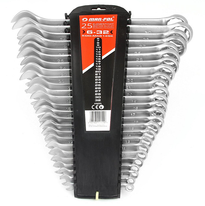 Набор гаечных ключей рожково-накидных 25 шт от 6-32 мм Mar-Pol (M58149K) Нововолынск - изображение 1