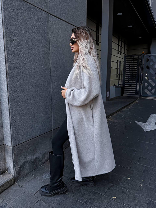 Женский теплый длинный кардиган на запах плотная альпака Одесса - изображение 8