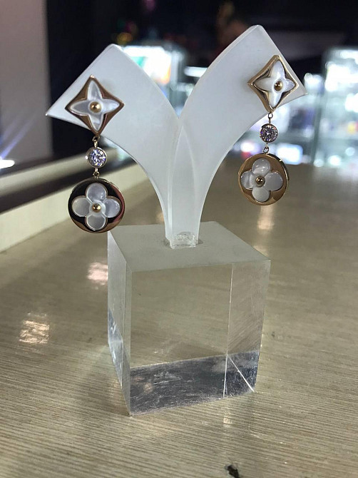 Брендові сережки Луї Віттон/Louis Vuitton, позолота Одеса - фото 1