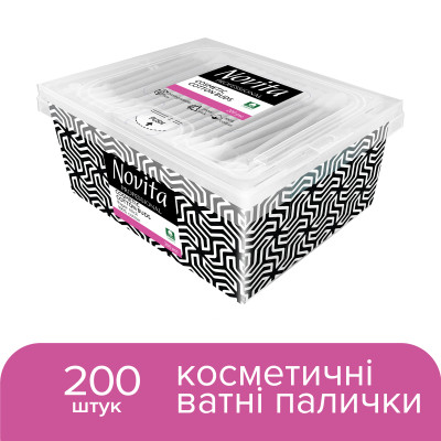 Ватные палочки Novita Professional в картонной коробке 200 шт. (4823071648072) Винница - изображение 2