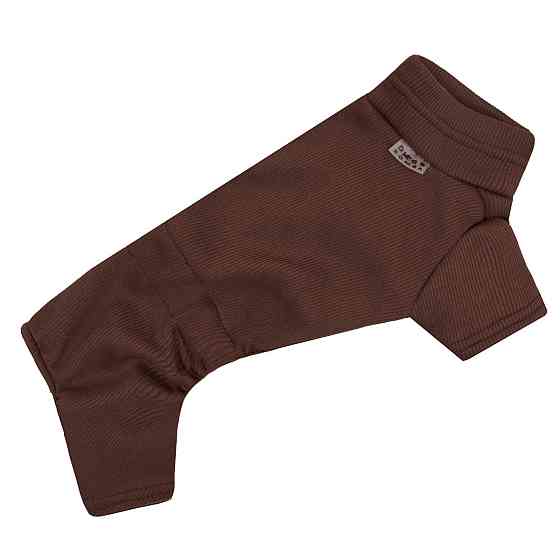 Костюм для собак трикотажный в рубчик Dogs Bomba утепленный комбинезон весна осень 4, Шоколад Одесса