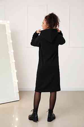 Тепле плаття-худі на флісі "Solo" оптом | Норма і батал Чорний, 42-44 Київ