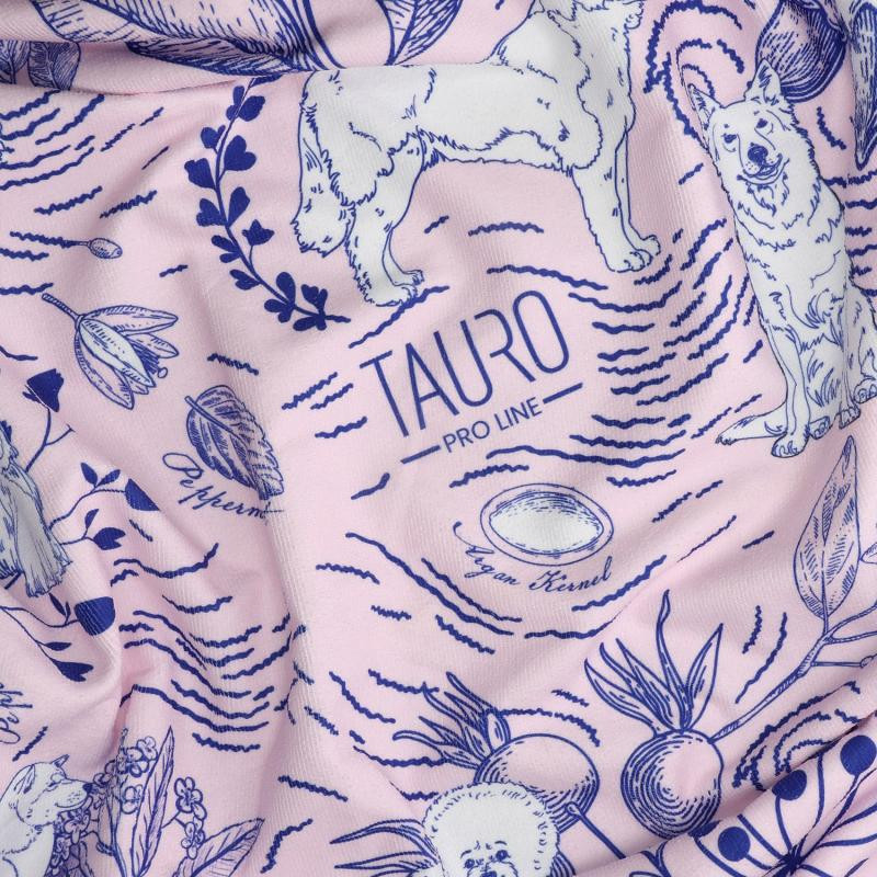Tauro Pro Line Рушник з мікрофібри круглий рожевий з блакитними деталями та китицями, 150 х 150 см Київ - фото 2
