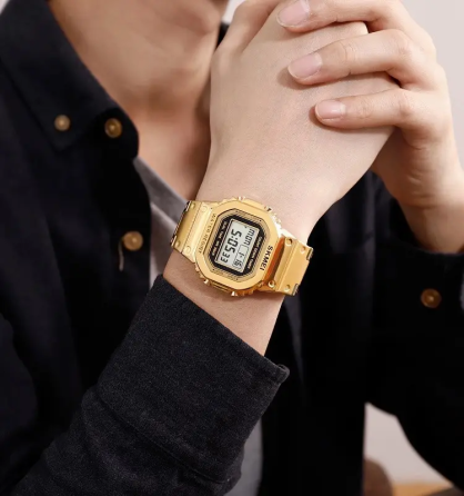 Чоловічий наручний годинник Skmei 1456 Singapore Золотистий Київ