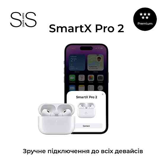 Навушники бездротові TWS SmartX Pro 2 Premium Bluetooth навушники з мікрофоном SAP2P Коломия