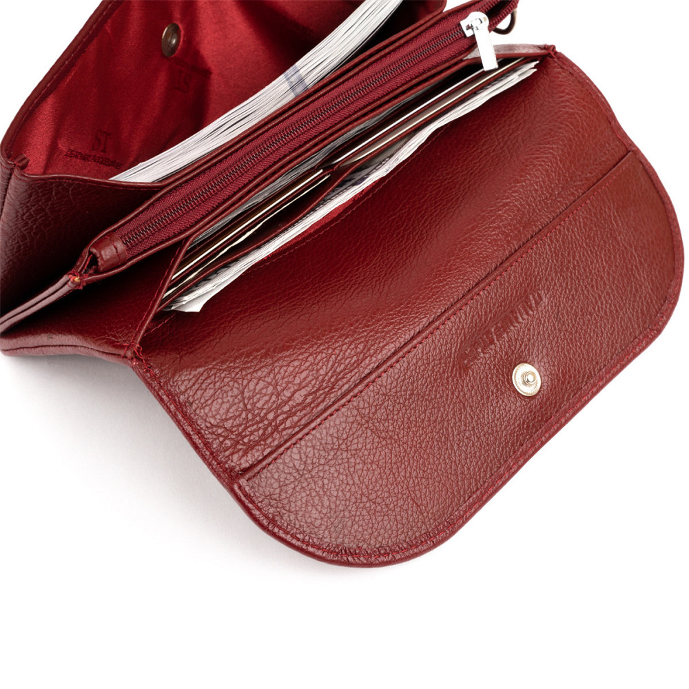 Клатч зі шкіри жіночий Бордовий (ST Leather) Київ - фото 2