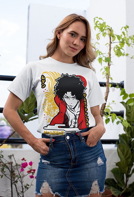 Футболка аниме Самураи Кхамплоо Муген Аниме оверсайз (S/M/L) Черний AnimeJ0291 Днепр - изображение 3