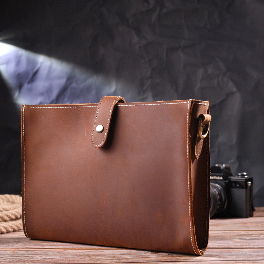 Вінтажна сумка жіноча з натуральної шкіри 21301 Vintage Коричнева Київ - фото 7