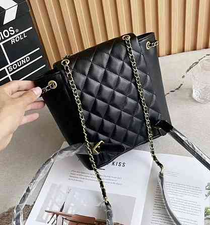 Женский кожаный рюкзак (Черный) Киев