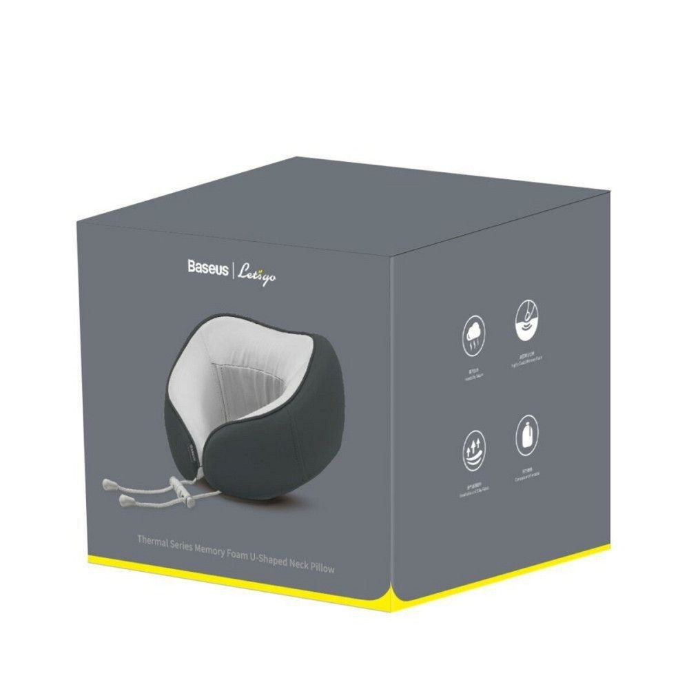 Подушка для подорожі Baseus Thermal Series Memory Foam U-Shaped Neck Pillow Dark Grey Киев - изображение 2