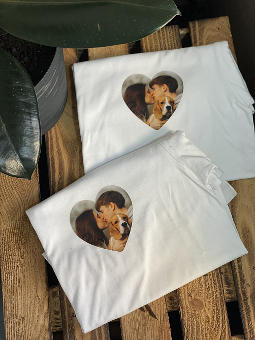 Парные футболки с вашим фото в форме сердца Черновцы - изображение 3