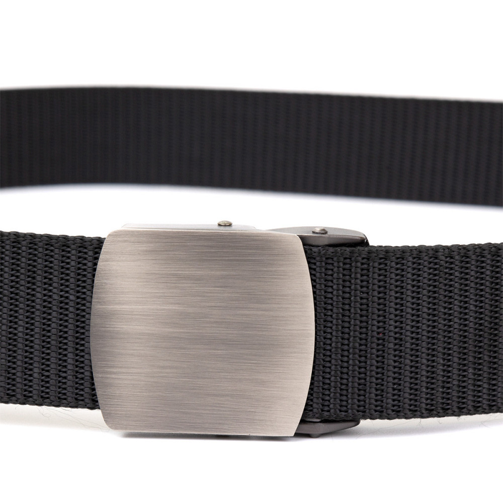 Текстильний ремінь з сріблястою пряжкою Vintage 20541 Чорний Київ - фото 3